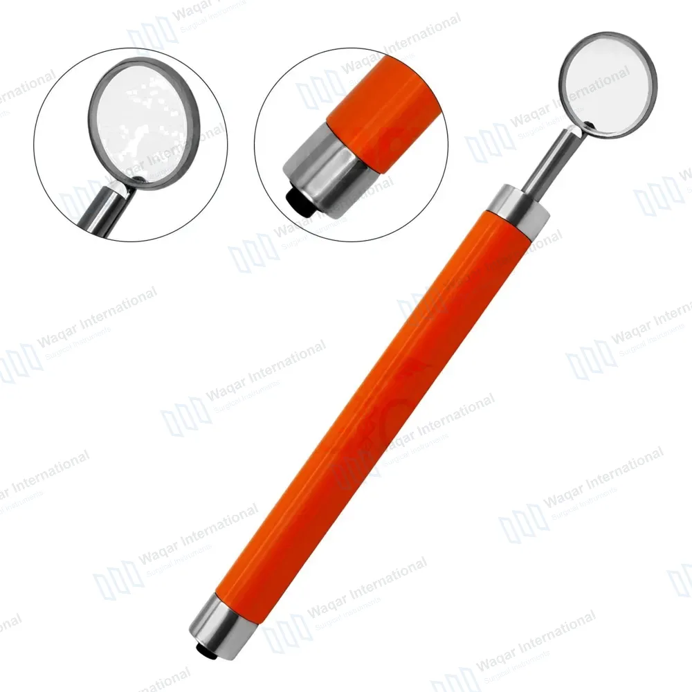 Dental Mirror with Light – Orange Color Handle
