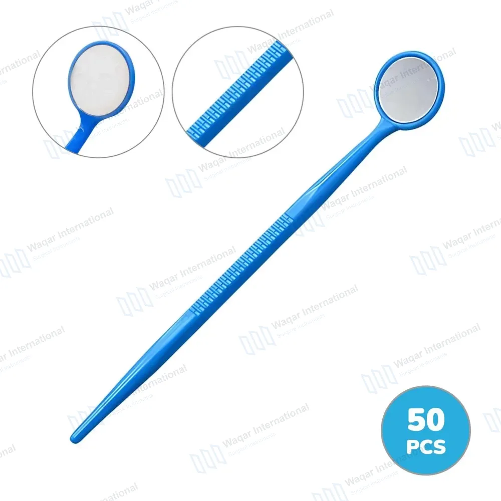 50 Pcs Plastic Mouth Mirrors for Dental & Veterinary