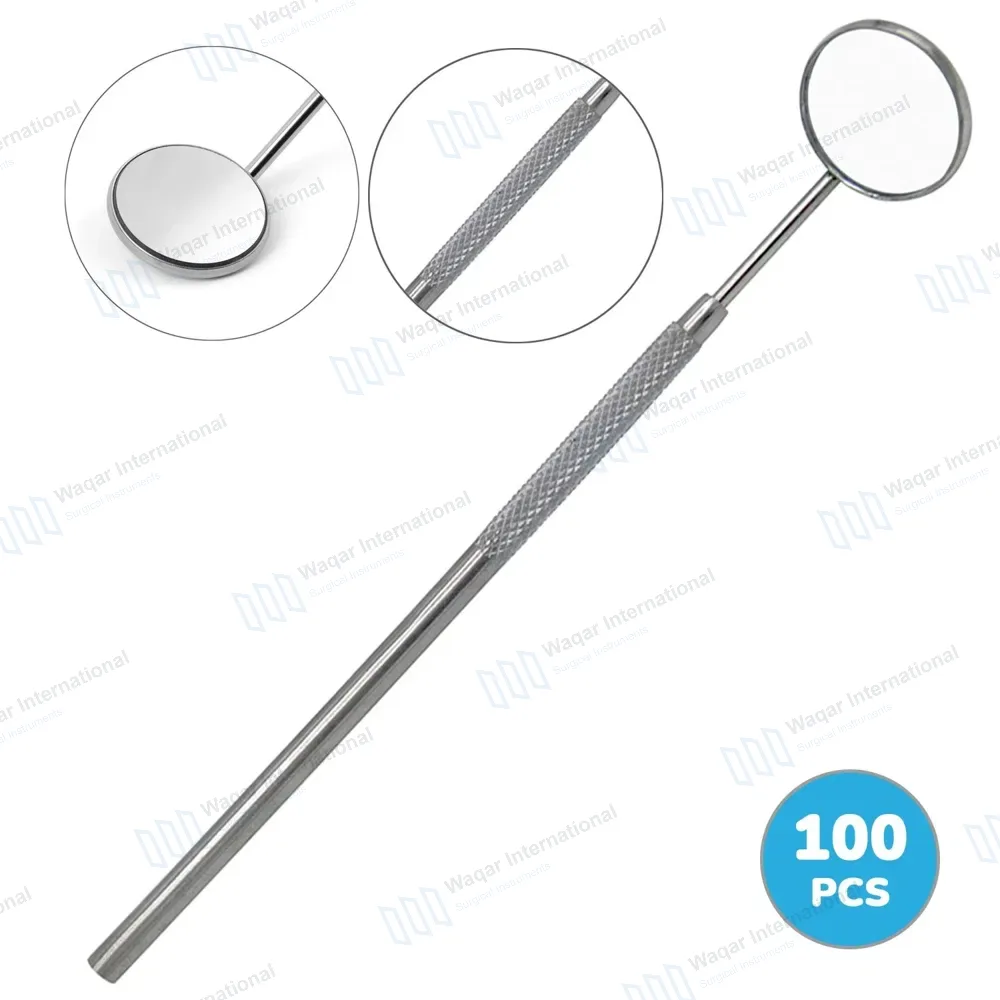 100 Dental Mirrors #5 with Handle