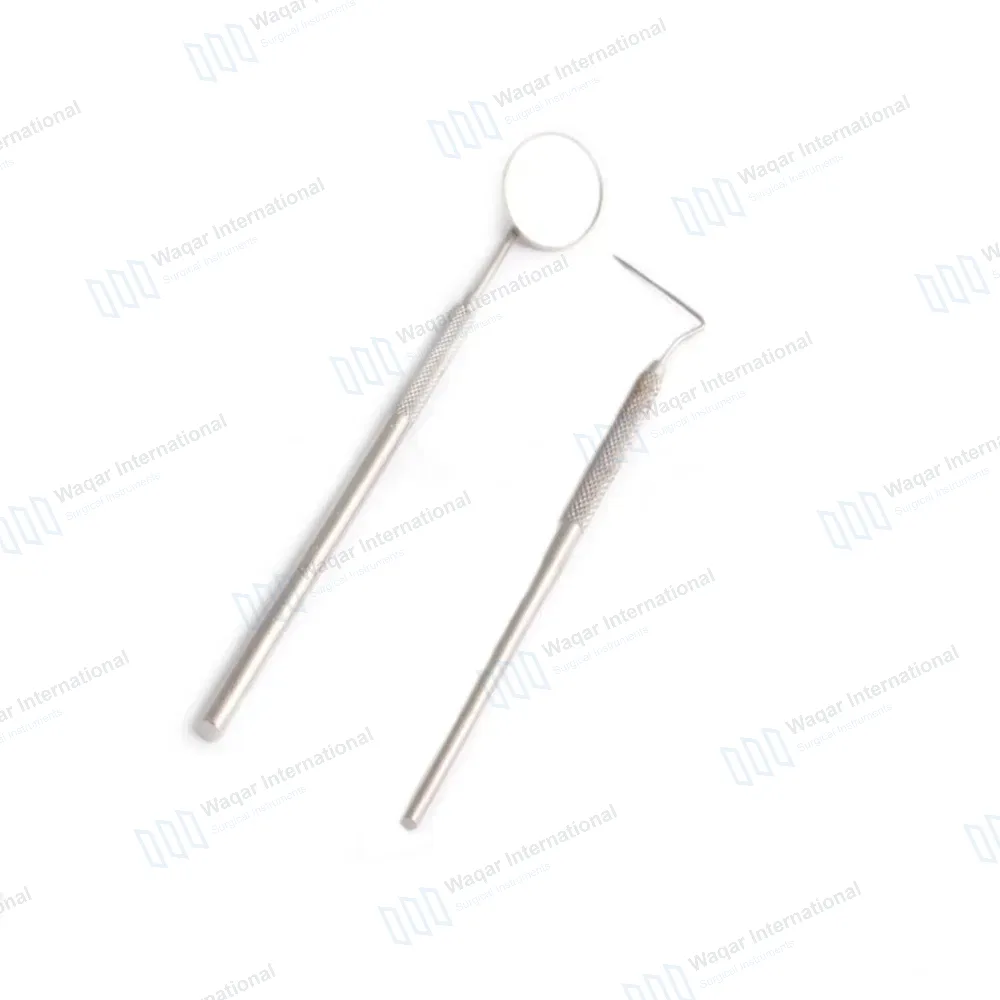 Dentist Basic Student Examination Set Periodontal Probe + Mouth Mirror Handle