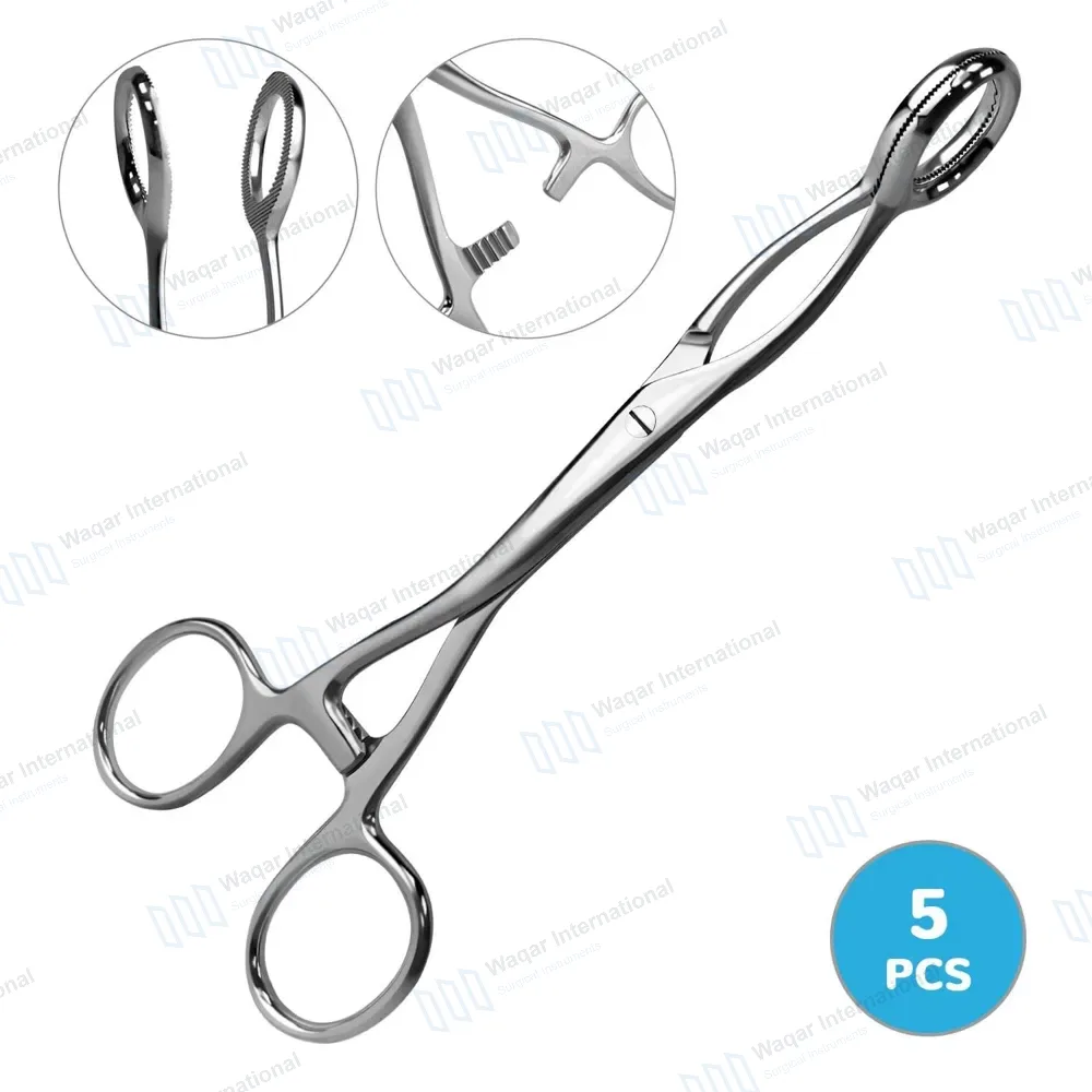 5 Collins Tongue Seizing Forceps 6.75″ (17.1cm) Jaws 25mm Wide