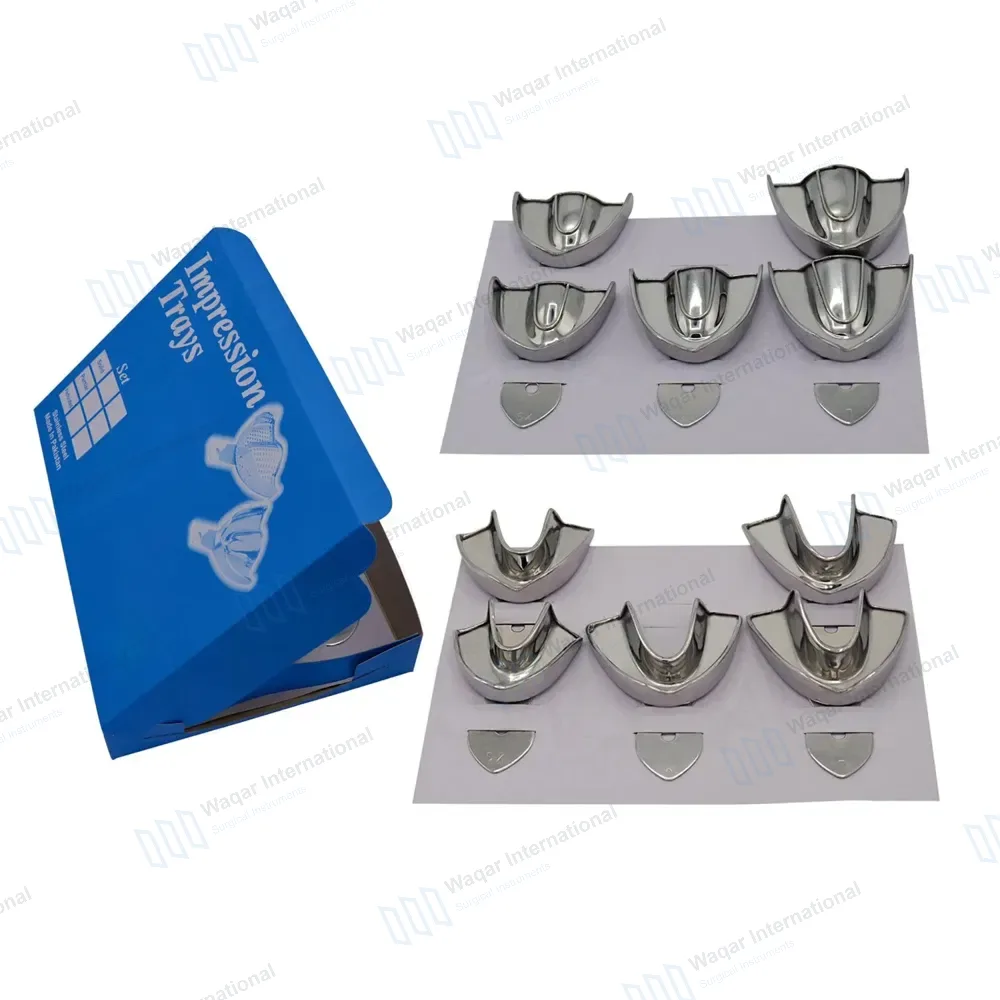 10 Dental Impression Tray Set Solid Upper & Lower XS, S, M, L, XL