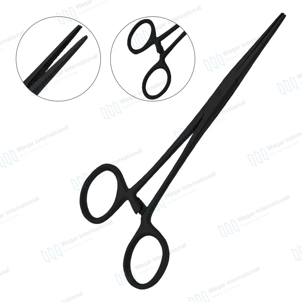 Kelly Forceps 5.5″ Straight Full Black Coated