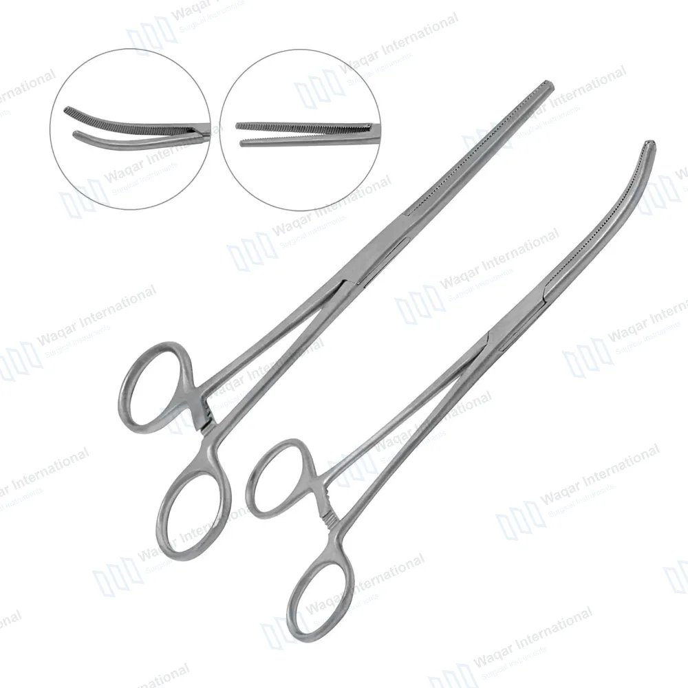 2 Rochester Pean Hemostat Forceps 14cm Straight & Curved