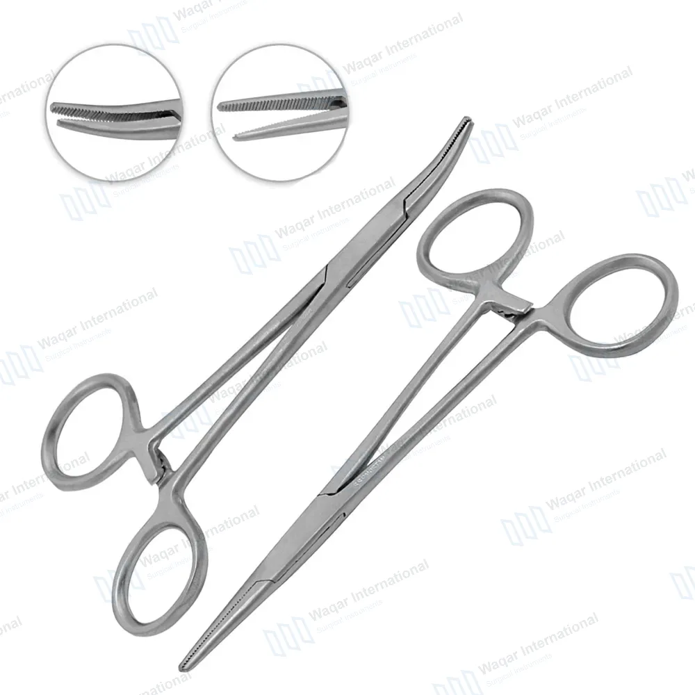 Set of 2 Halsted Mosquito Forceps 5″ Straight & Curved