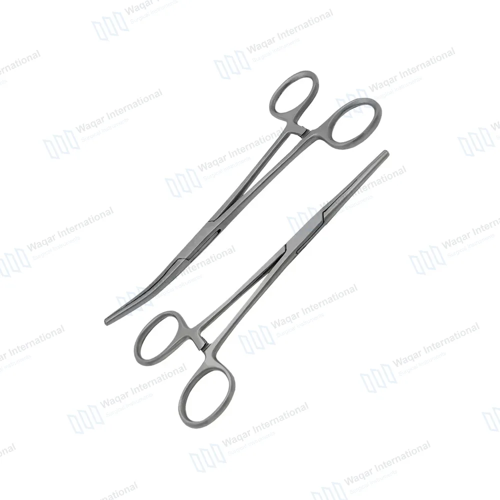 2 Pcs Carmalt Forceps Set 6.25″ (15.9cm) Straight & Curved
