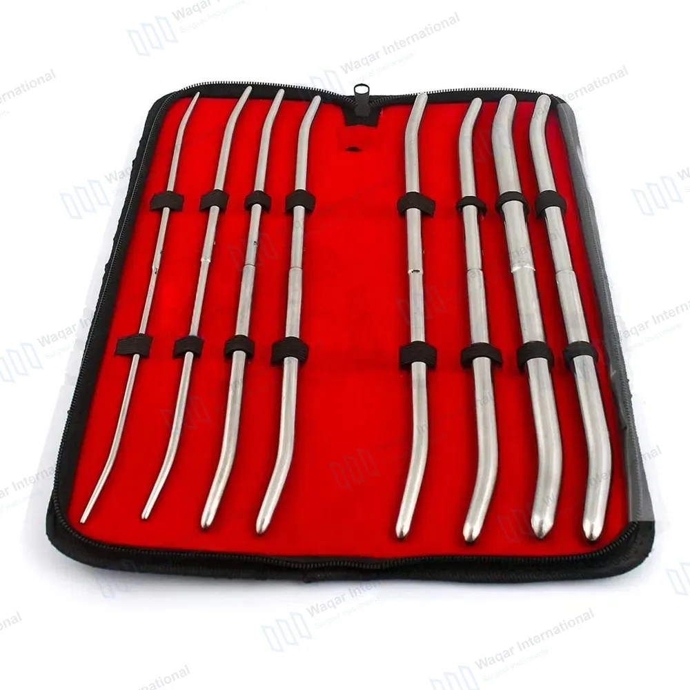 8 Pcs Pratt Uterine Dilator Set Curved 11.5″ Double Ended