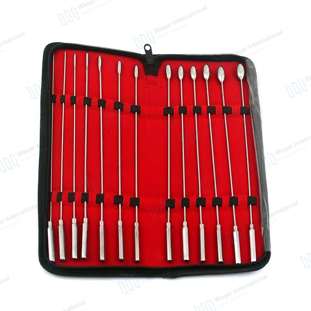 13 Pcs Bakes Rosebud Urethral Sounds Dilator Set 1mm to 13mm with Carrying Case