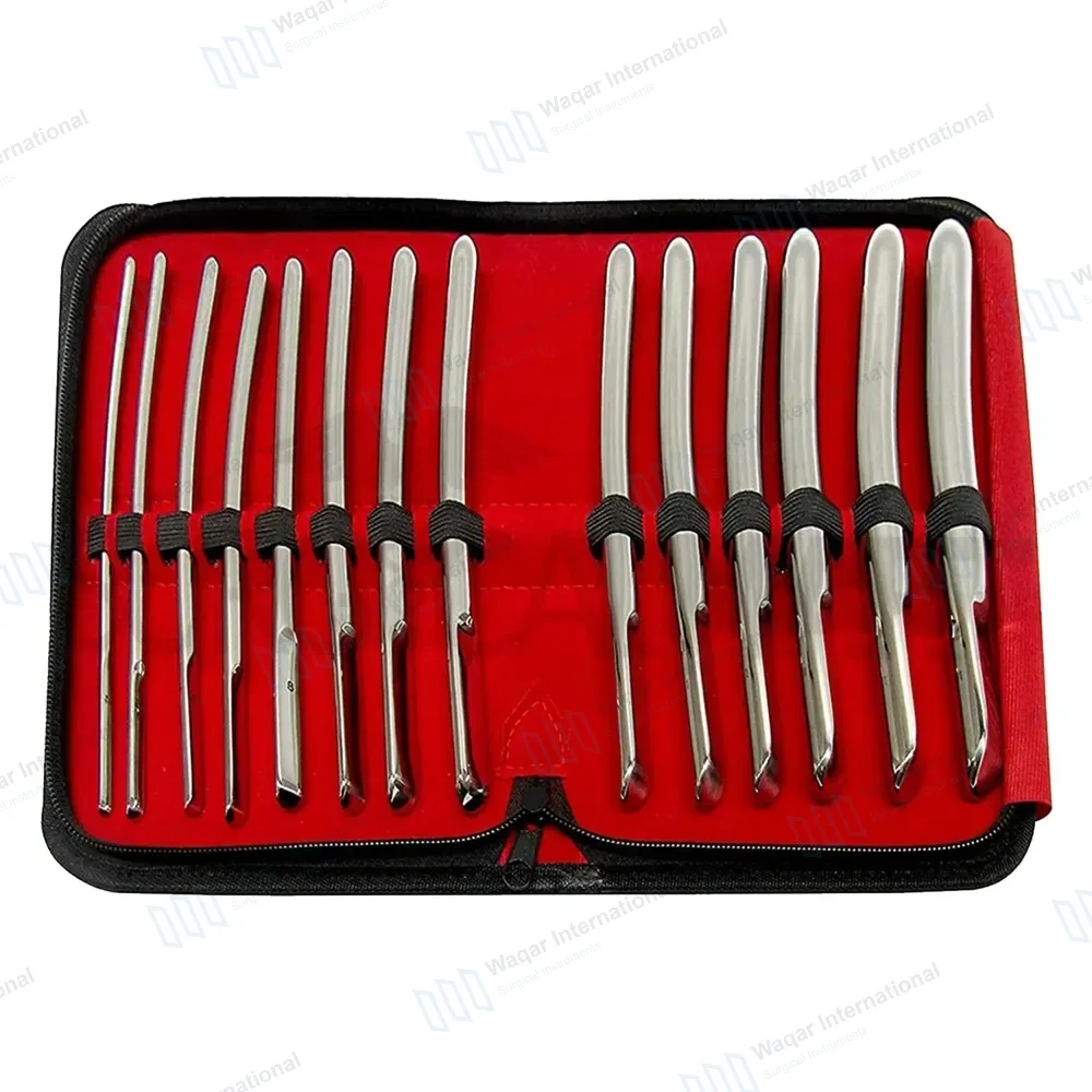 14 Pcs Hegar Uterine Dilator Sounds Set 7.5″ Single Ended 4mm-17mm