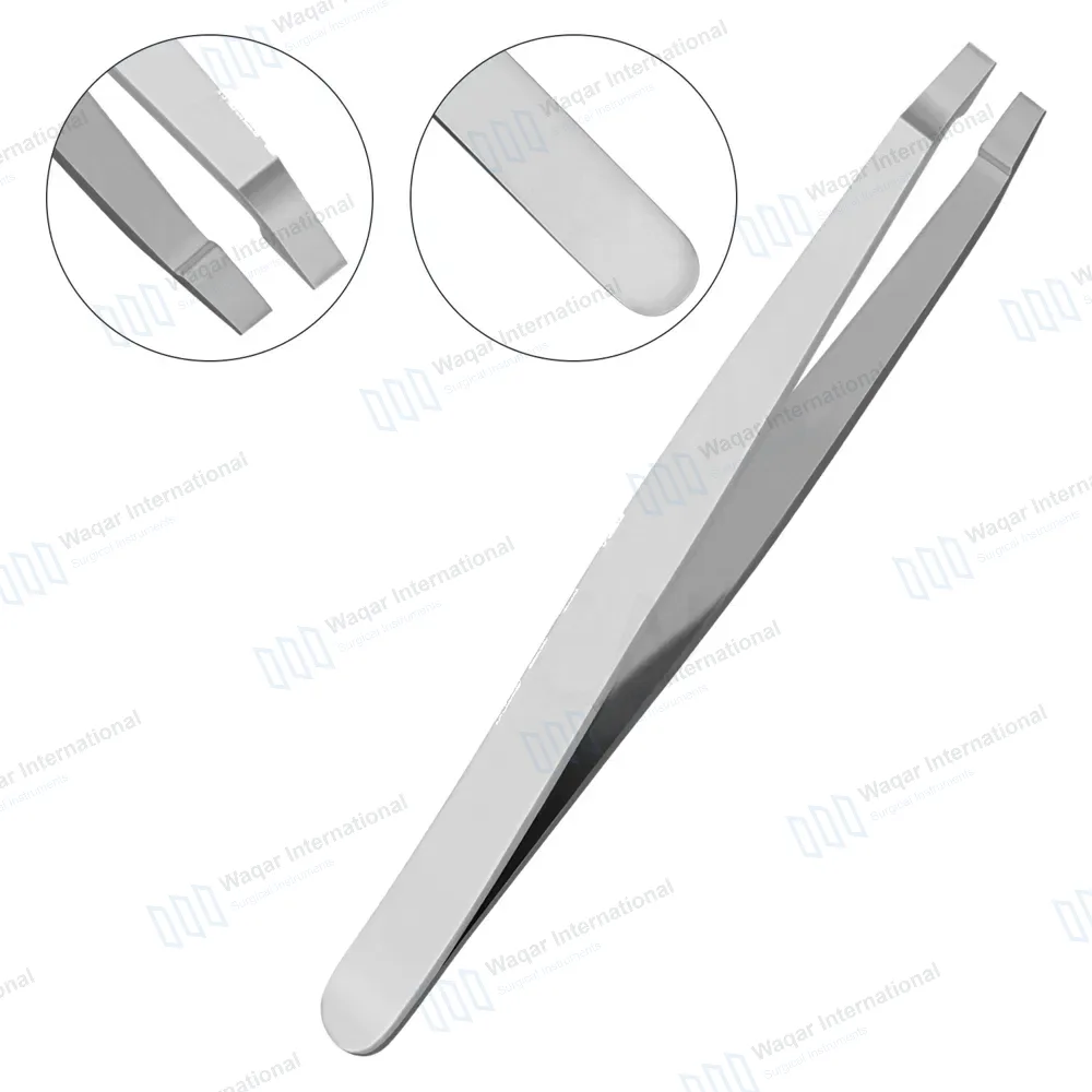 Flat Eyebrow Tweezers 4″