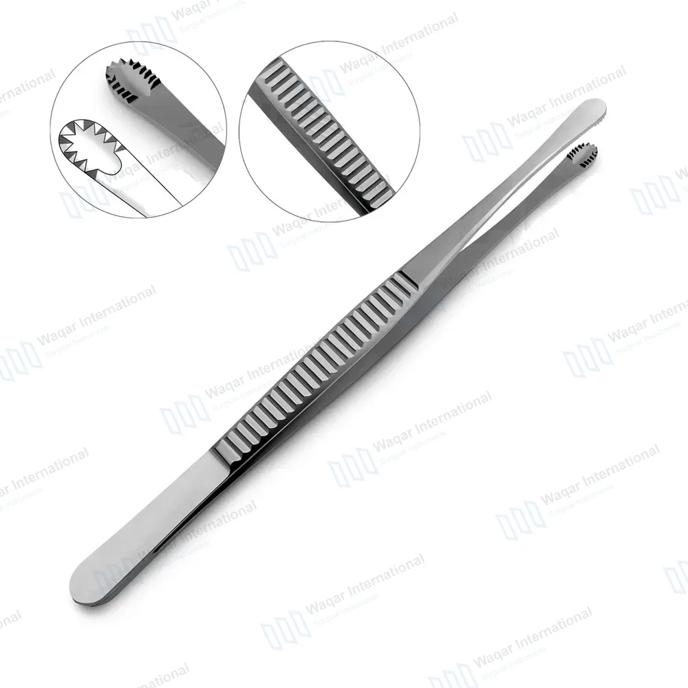 Russian Thumb Forceps 6″ (15.2cm) Round Serrated Tips