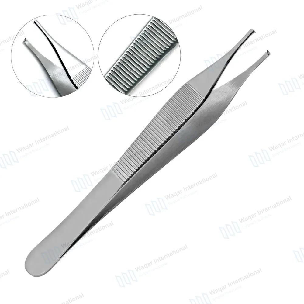 Adson Tissue Forceps 1×2 Rat Tooth 4.75″ Fine Point Straight
