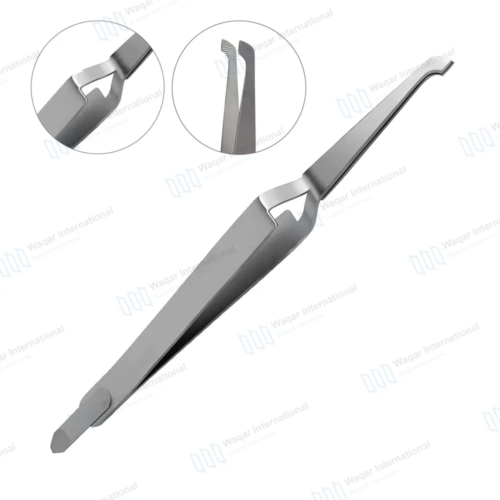 Bracket Placement Tweezer 5″ Wide Serrated Tips Orthodontics Surgical