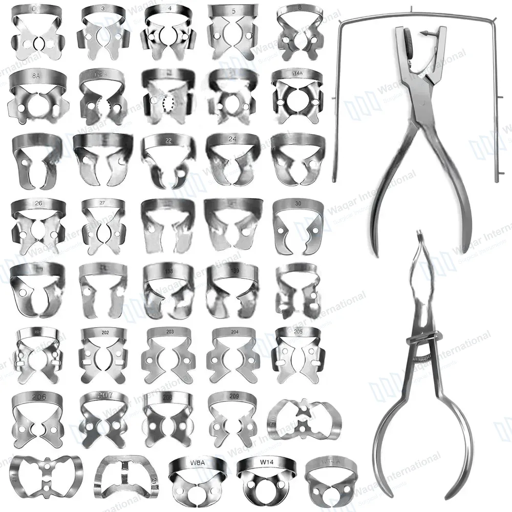 43 Pcs Starter Rubber Dam Kit Endodontic Dental Instruments
