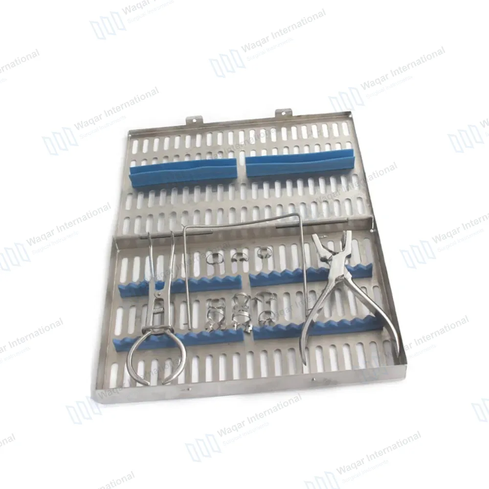 Rubber Dam 18 Pc Set Up Clamps Punch Forceps Frame Case
