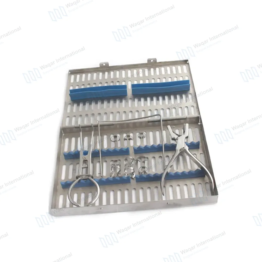 Rubber Dam 17 Pc Set Up Clamps Punch Forceps Frame Case