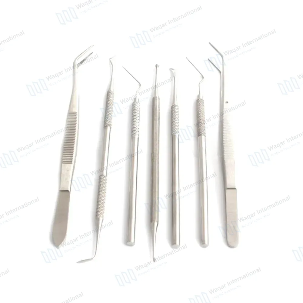Dental Surgical Set Probe Tweezers Scalers Dentist Tools 7Pc Set