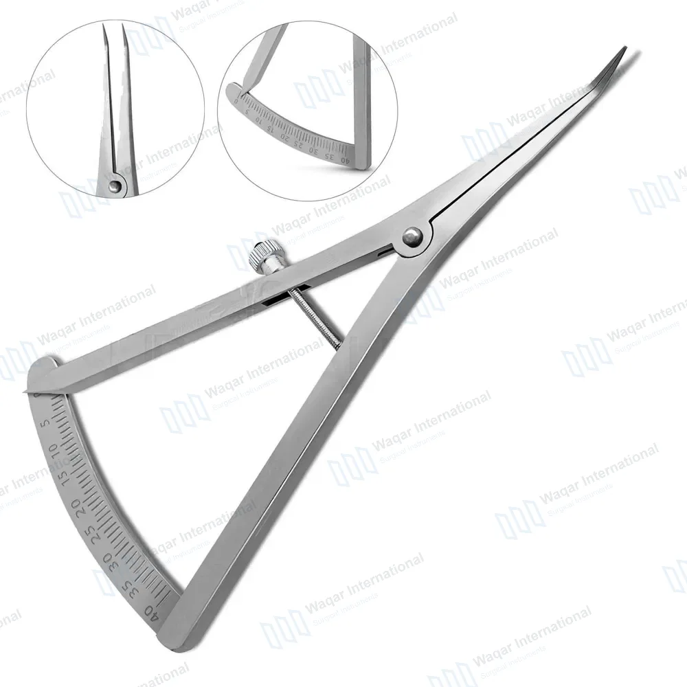 Castroviejo Caliper 3.5″ Graduated 0-40mm Angled