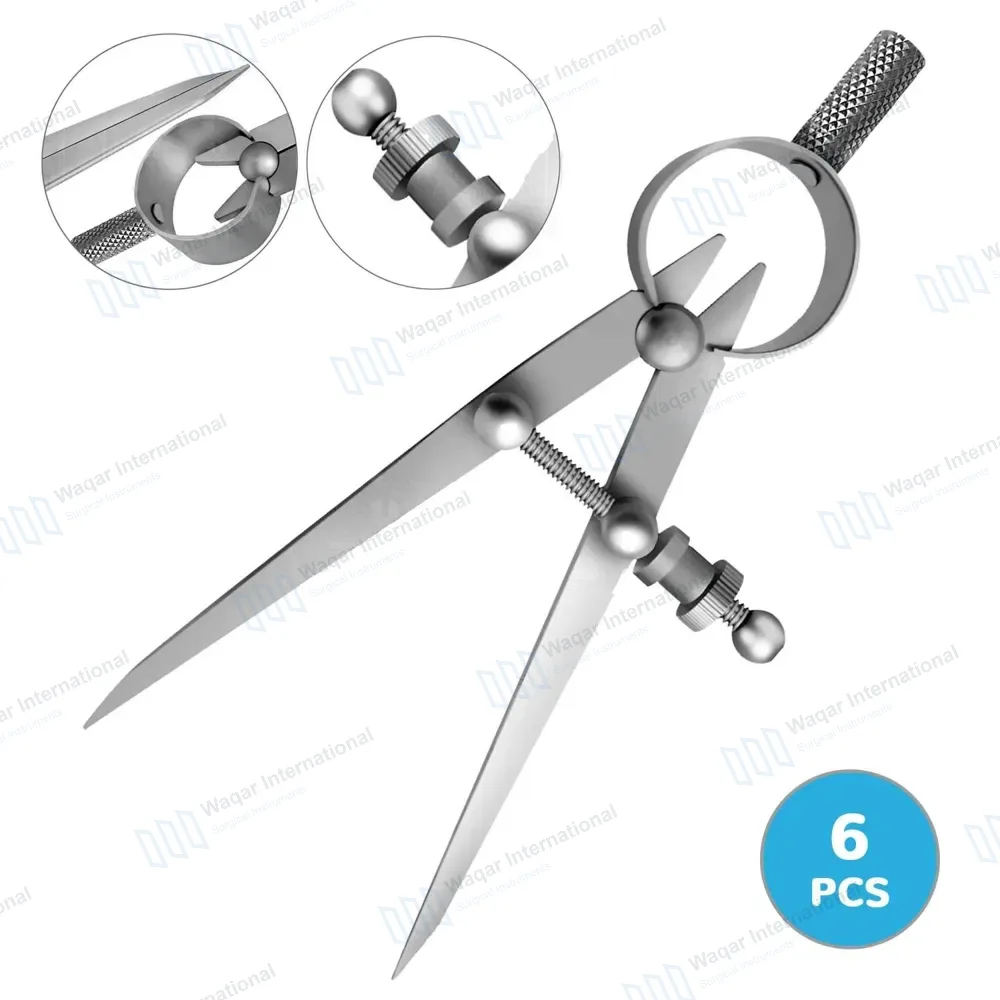 6 Pcs Spring Divider Calipers Set 4.5″ Dental Lab Tool