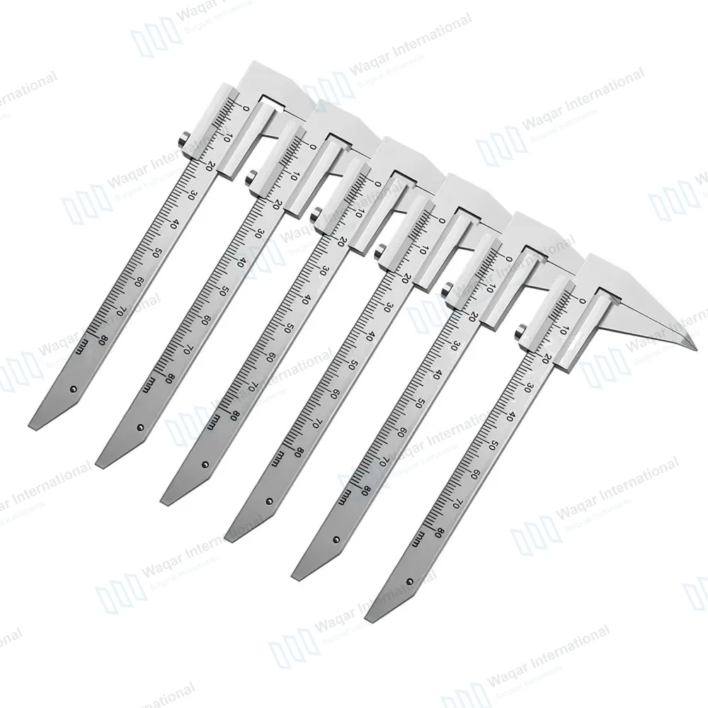 6 Beerendonk Caliper 0-80mm Measuring Curved Pointed Tips