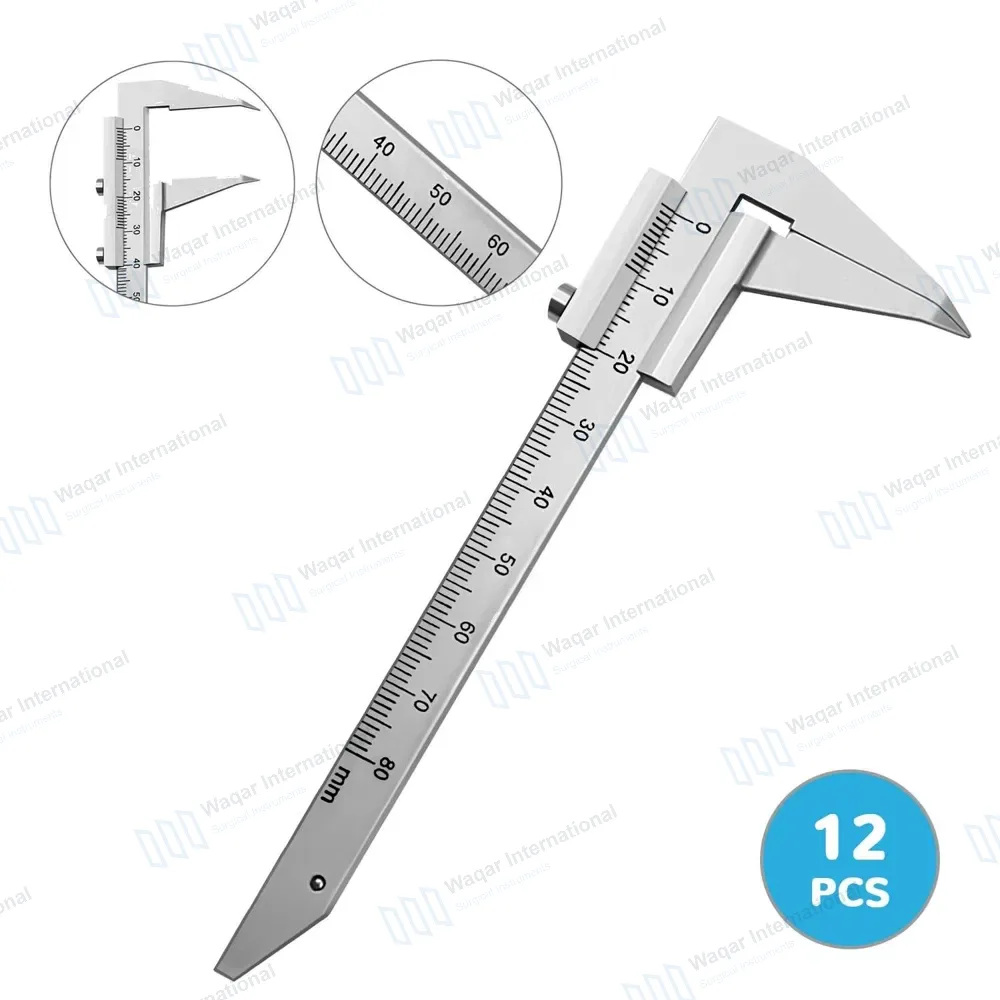 12 Beerendonk Caliper 0-80mm Measuring Curved Pointed Tips