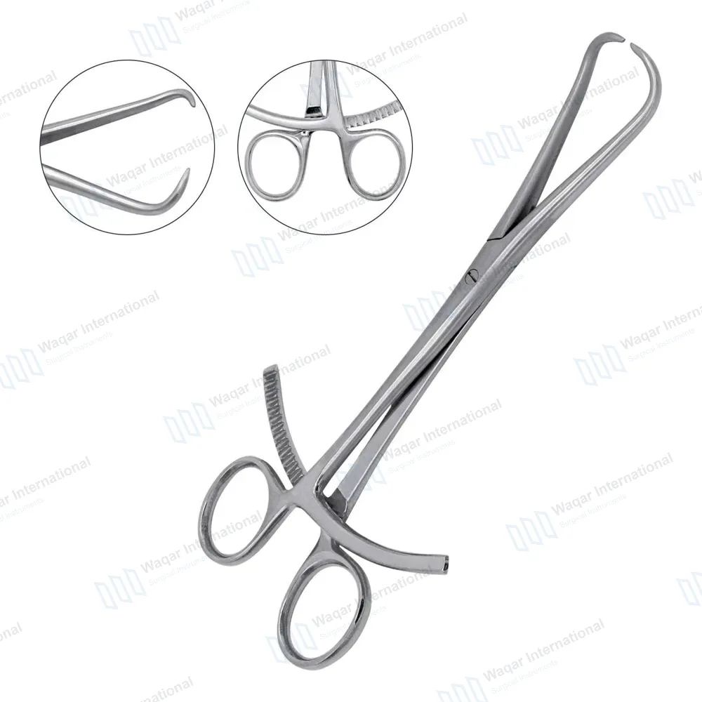 Bone Reduction Forceps 8″ Curved Pointed Tips with Long Ratchet