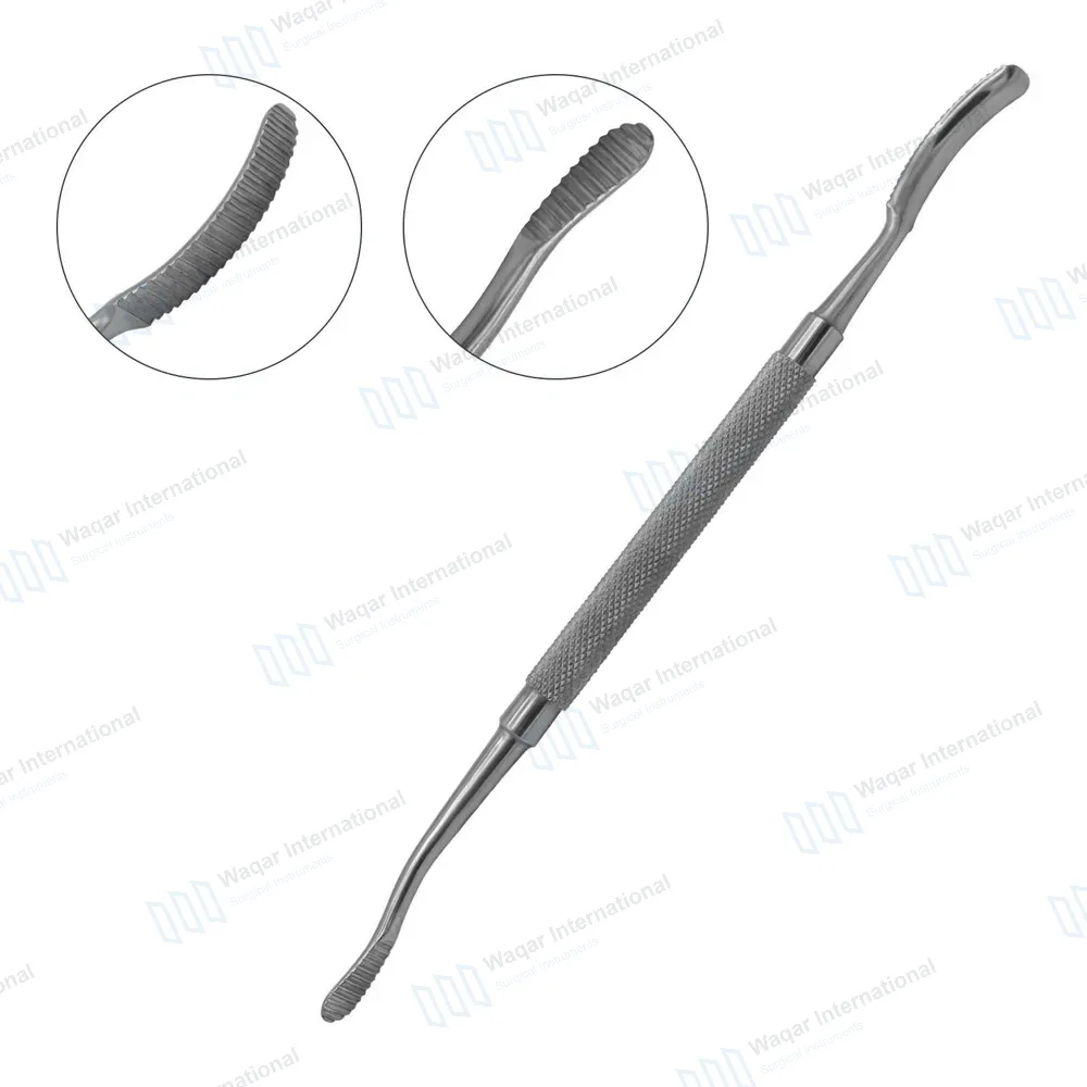 Dental Bone File #10 Double Ended 7″ Curved Up & Straight