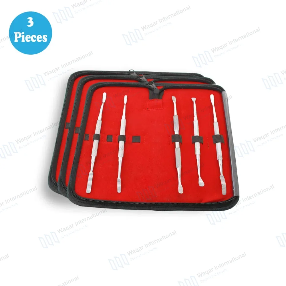 3 Bone File Kits of 5 Pcs Dental Surgical Orthopedic Veterinary Surgery