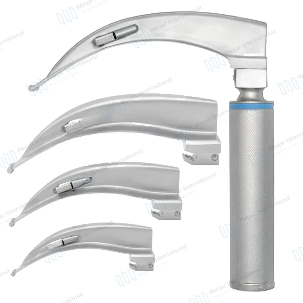 Macintosh Laryngoscope Set of 4 Blades 1 Standard Handle
