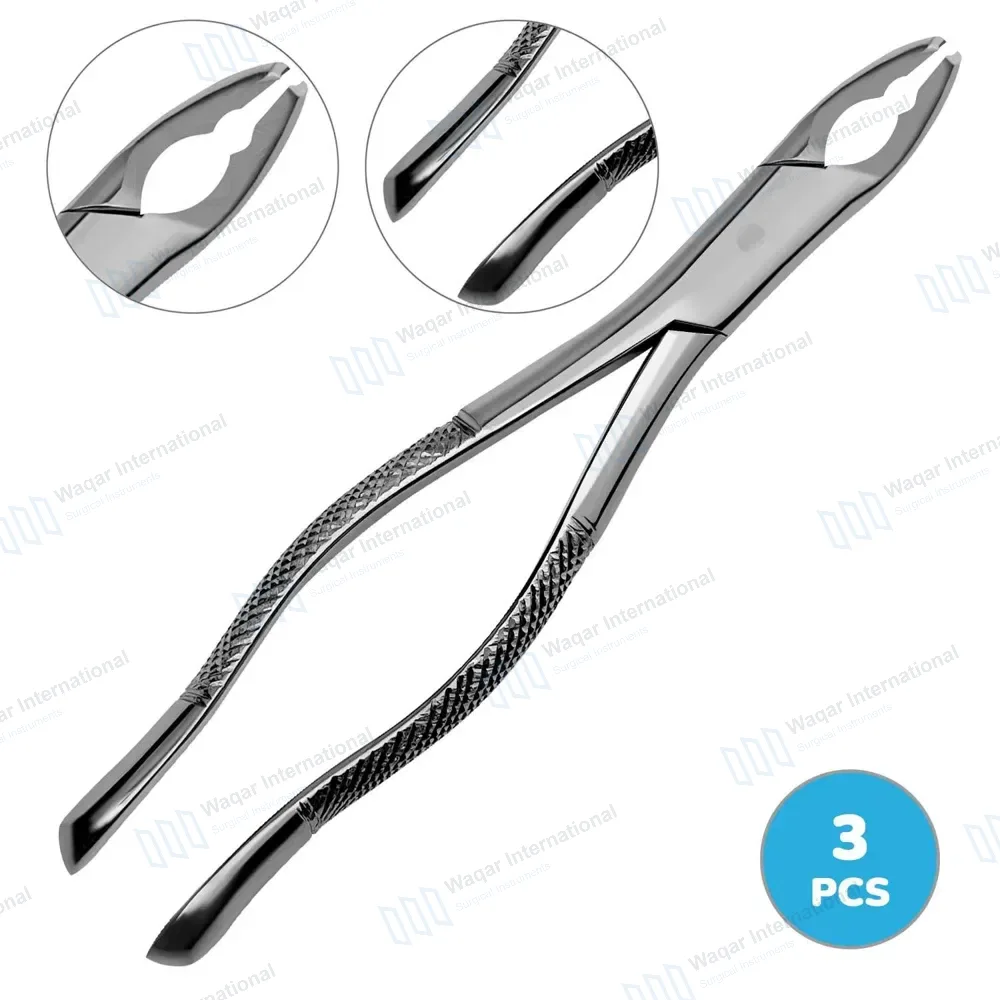 3 Pcs Extracting Forceps Set #151AS Serrated Split Beaks