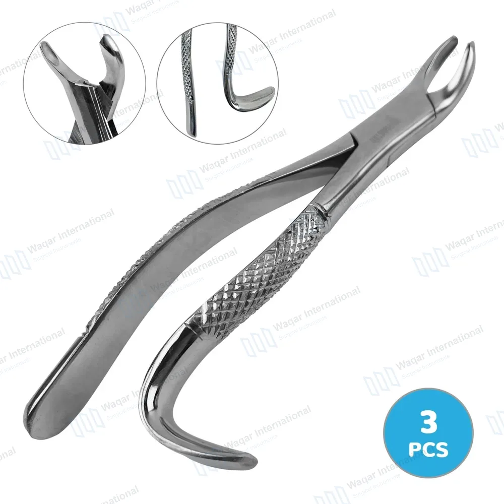 3 Dental Extracting Forceps 18L for Upper 1st & 2nd Molars