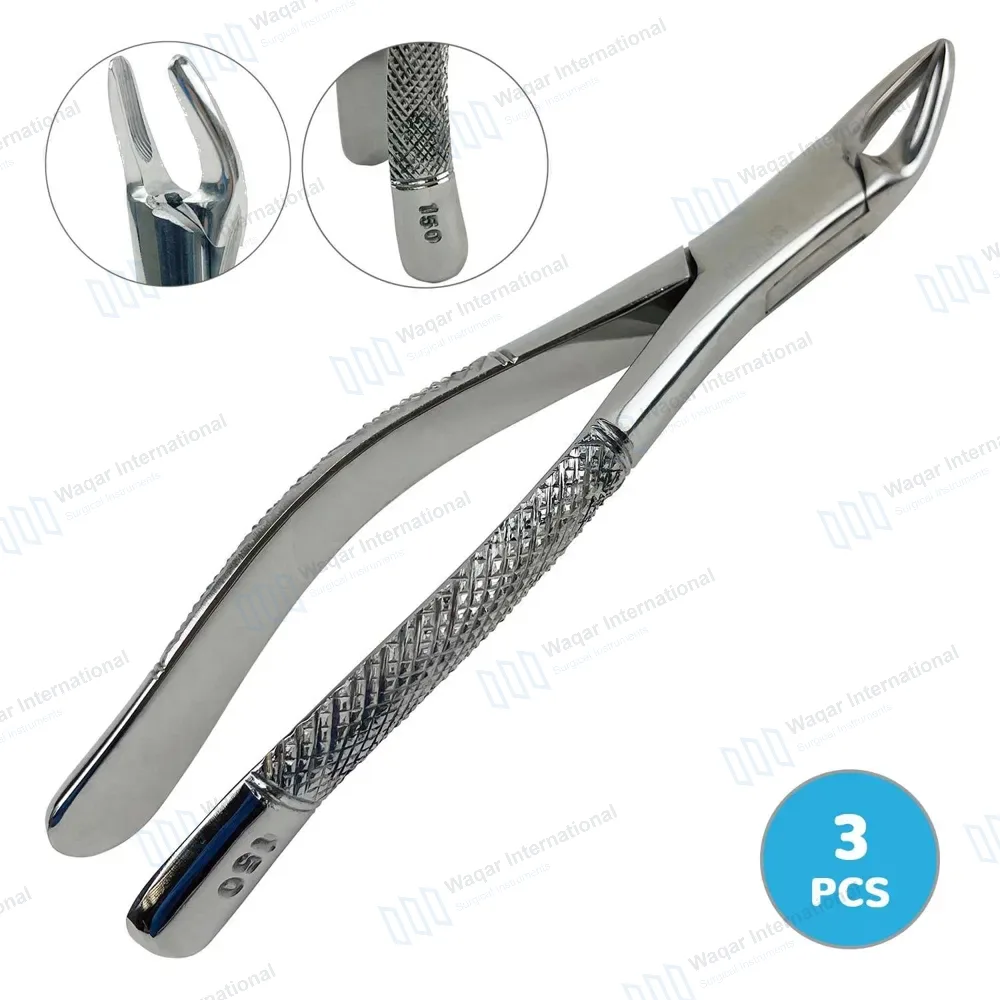 3 Dental Extraction Forceps #150 Upper Incisors, Root Teeth