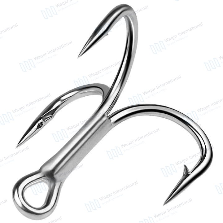 Triple Stinger Treble Hooks-Stainless Steel Corrosion Resistant Circle Hooks — surgical instruments manufactured by Waqar International, Sialkot