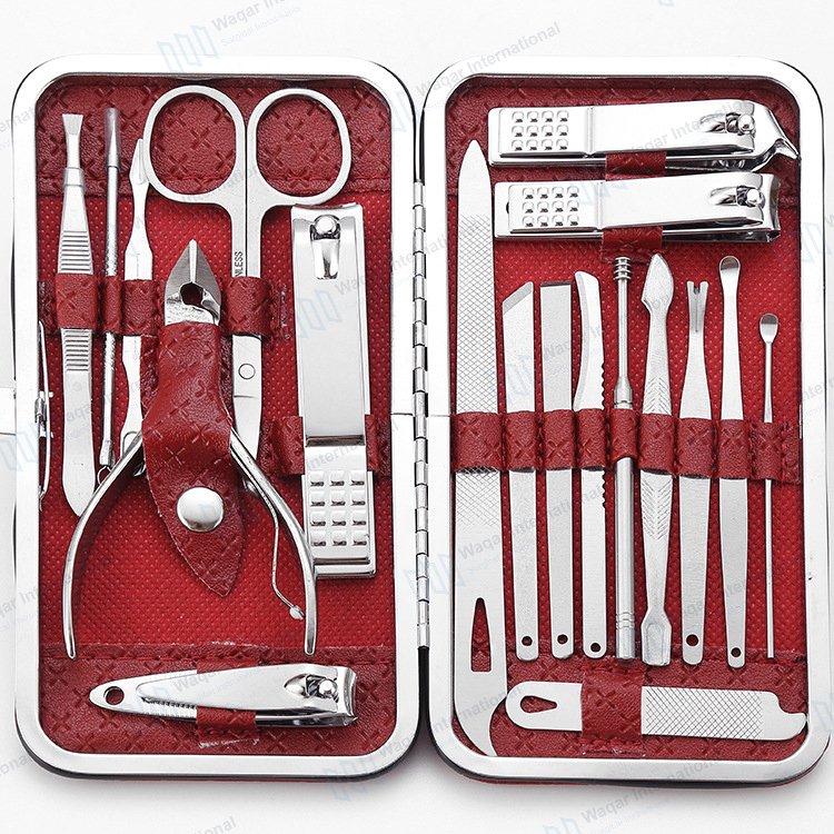 Stainless Steel Manicure Pedicure Set Customizable Packaging — surgical instruments manufactured by Waqar International, Sialkot